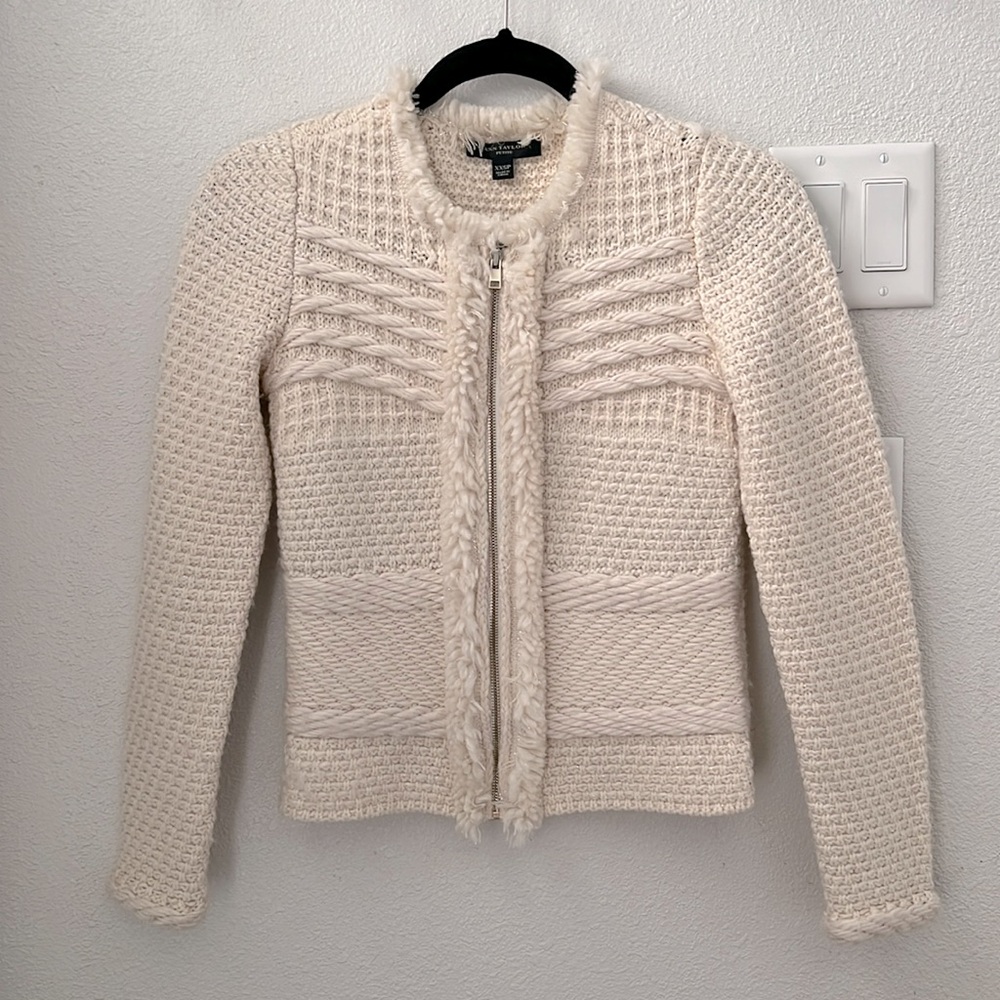 Ann Taylor Cream Sweater Petite - XXSP